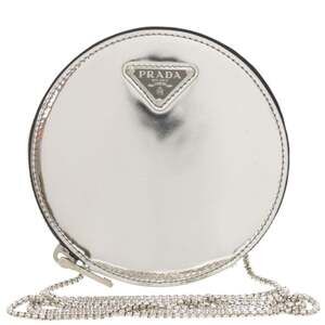 PRADA Silver Leather Shoulder Bag